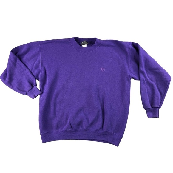 VTG JC Penny Unisex Large Purple USA Olympic Crew Neck Pull Over Sweatshirt - Picture 1 of 9